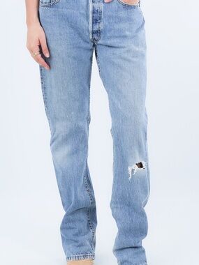 Vintage Levi’s 501 Jeans Blue Distressed Size 29 Inch Waist